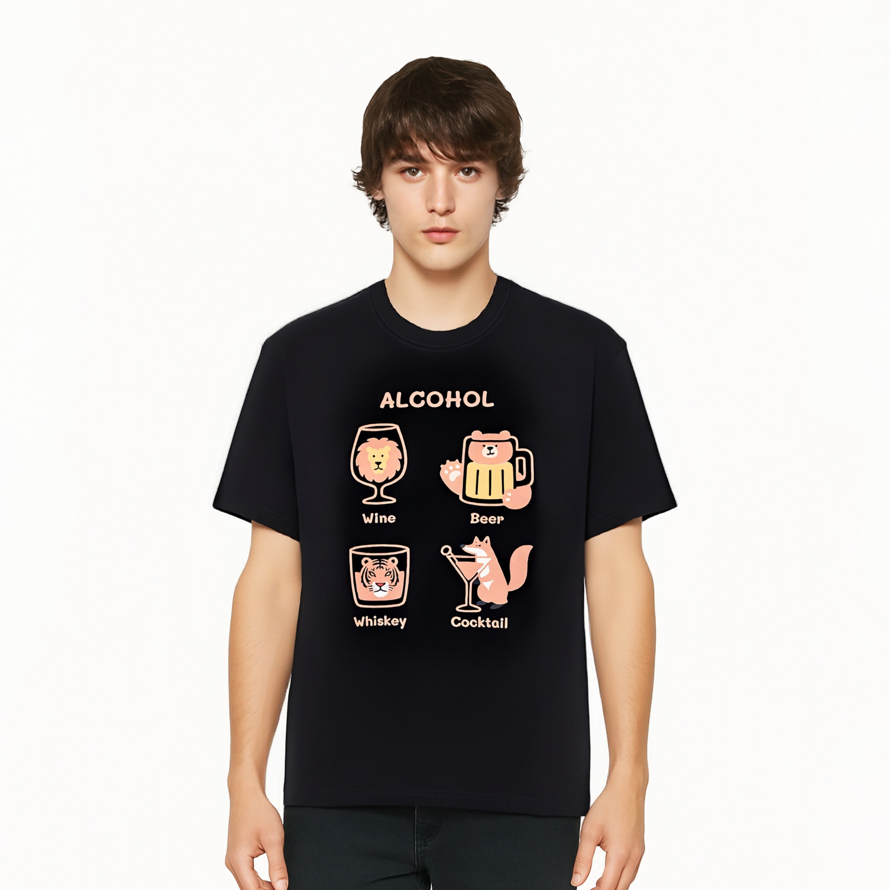 Animal and Alcohol Theme T-Shirt