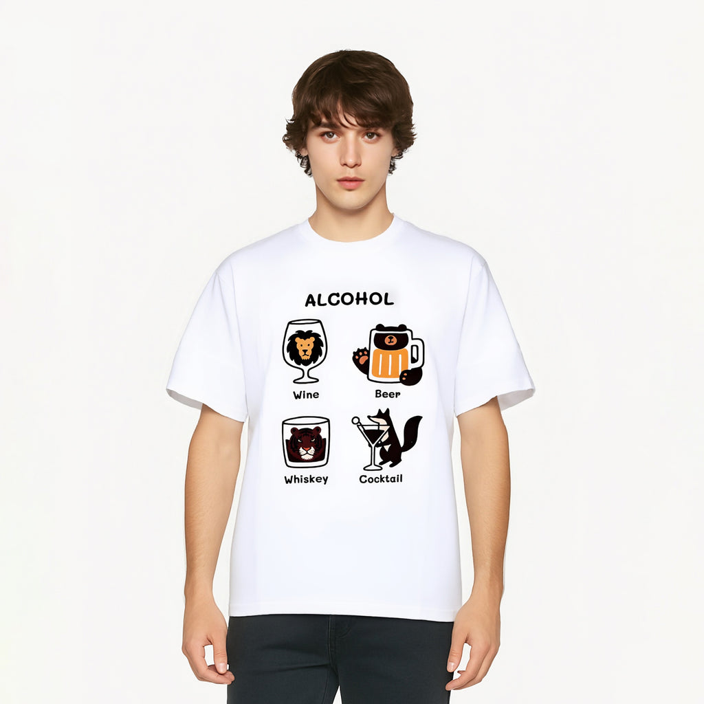 Animal and Alcohol Theme T-Shirt