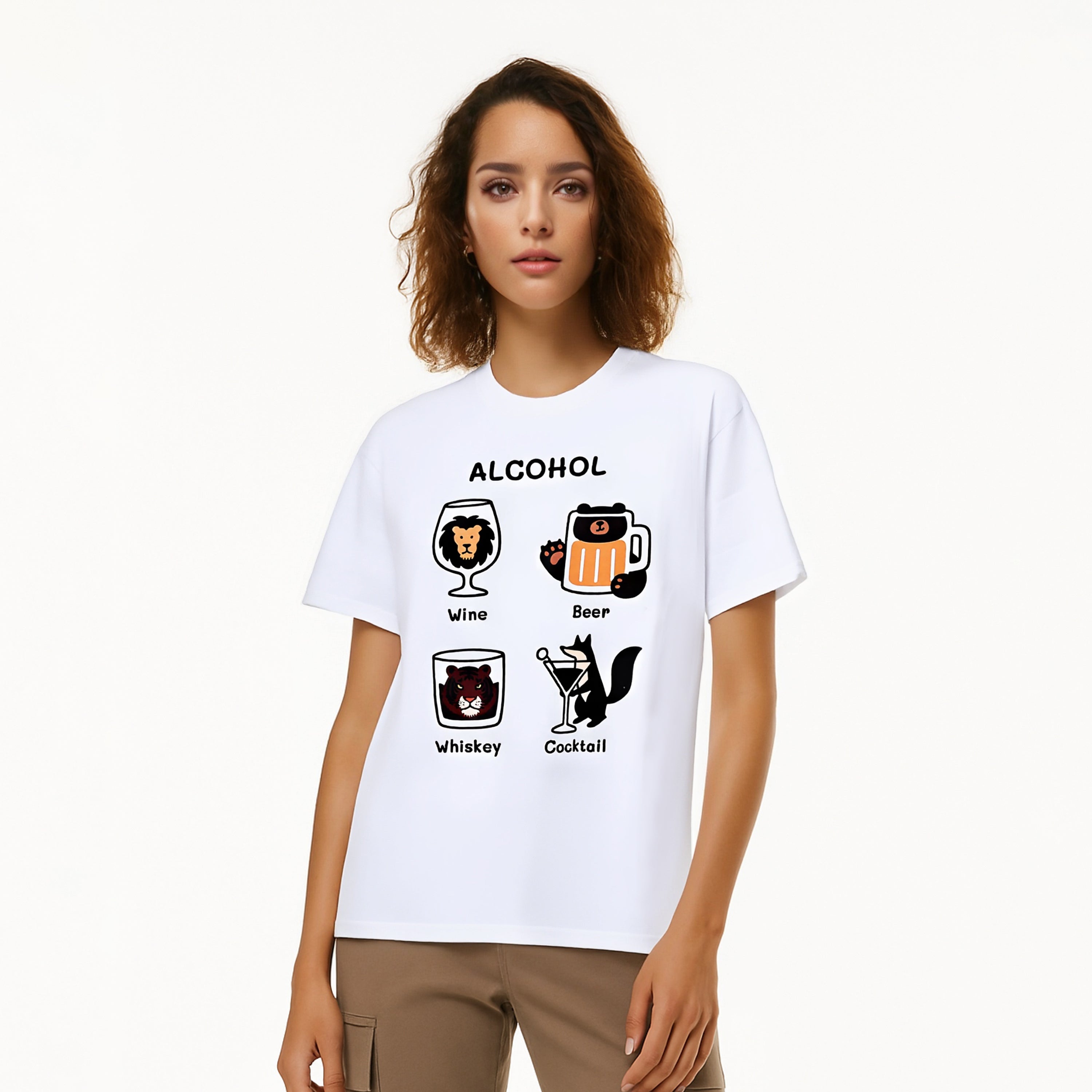 Animal and Alcohol Theme T-Shirt