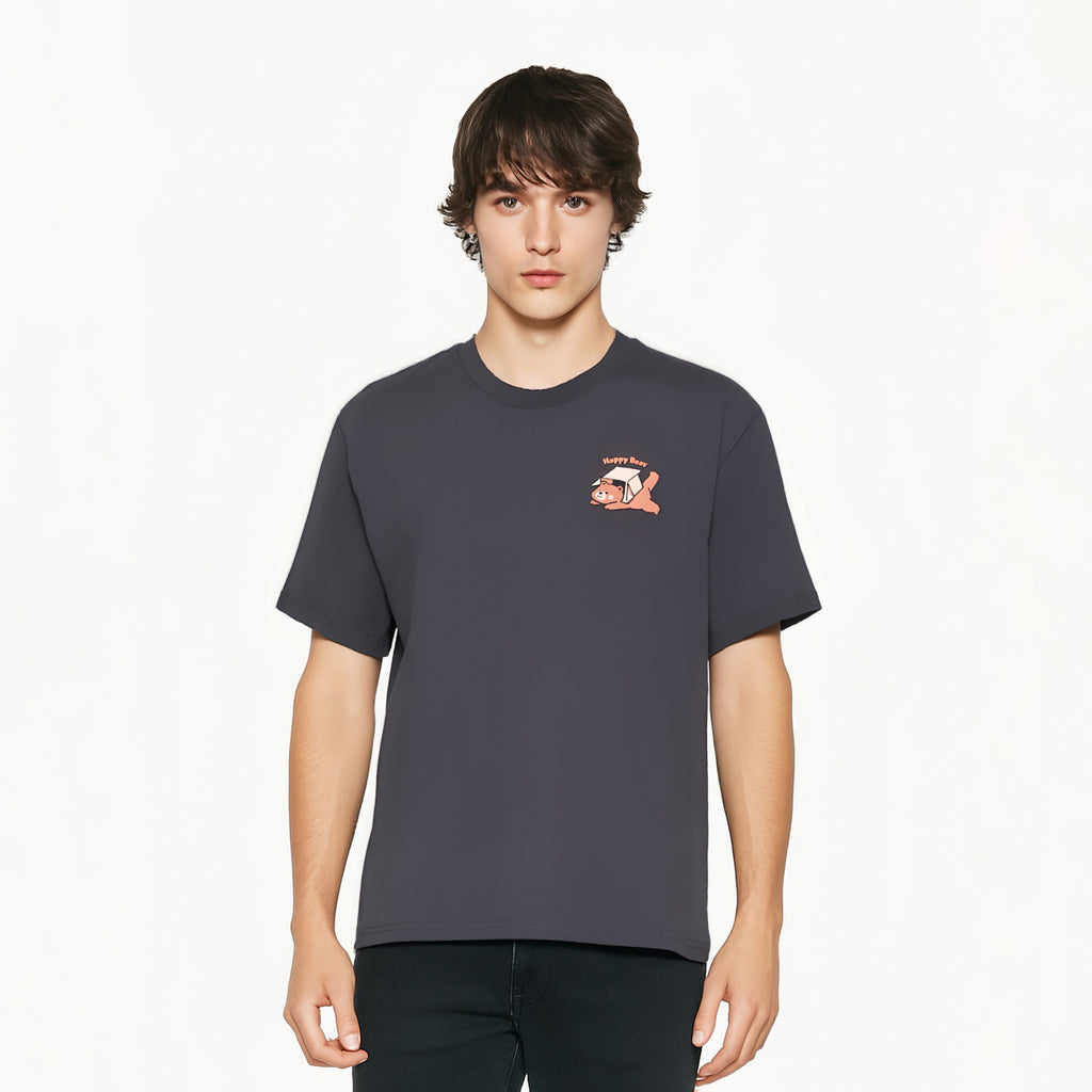 Lying bear with box on head T-Shirt