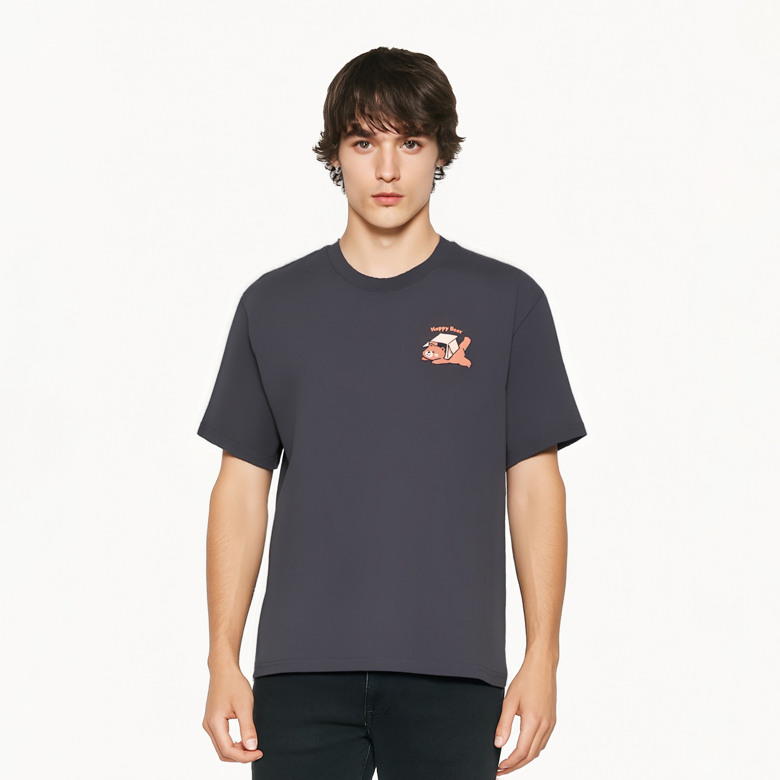 Lying bear with box on head T-Shirt