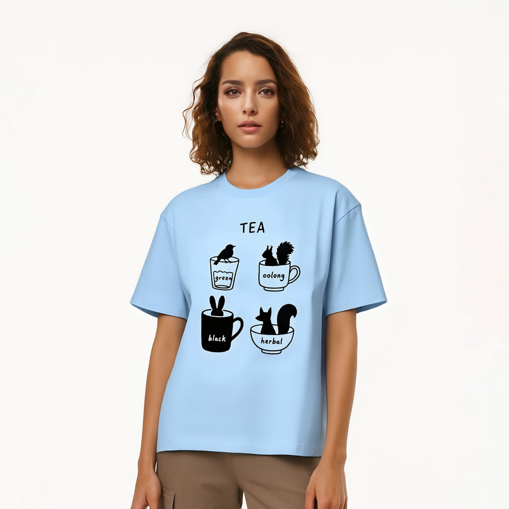 Animal and Tea Theme T-Shirt