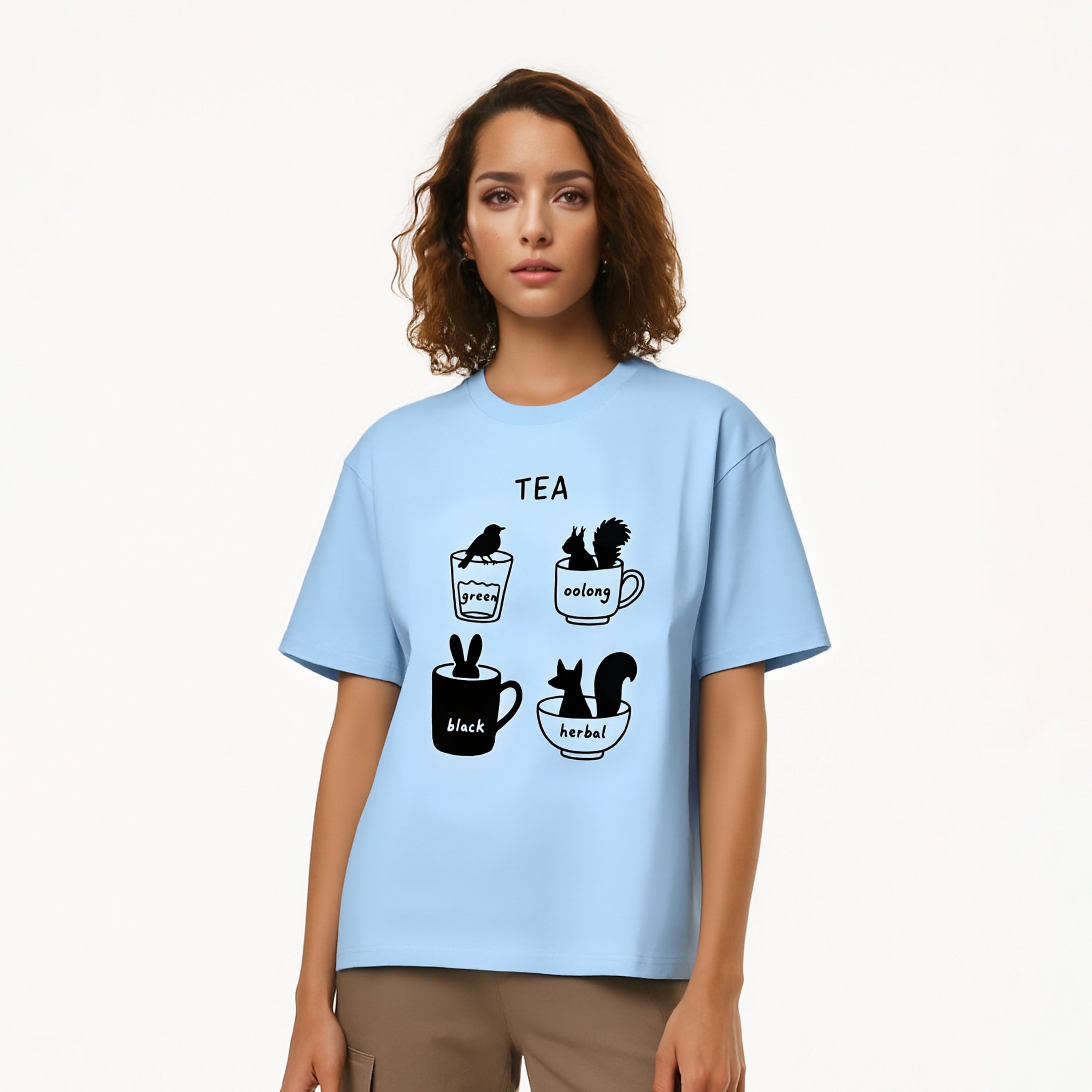 Animal and Tea Theme T-Shirt