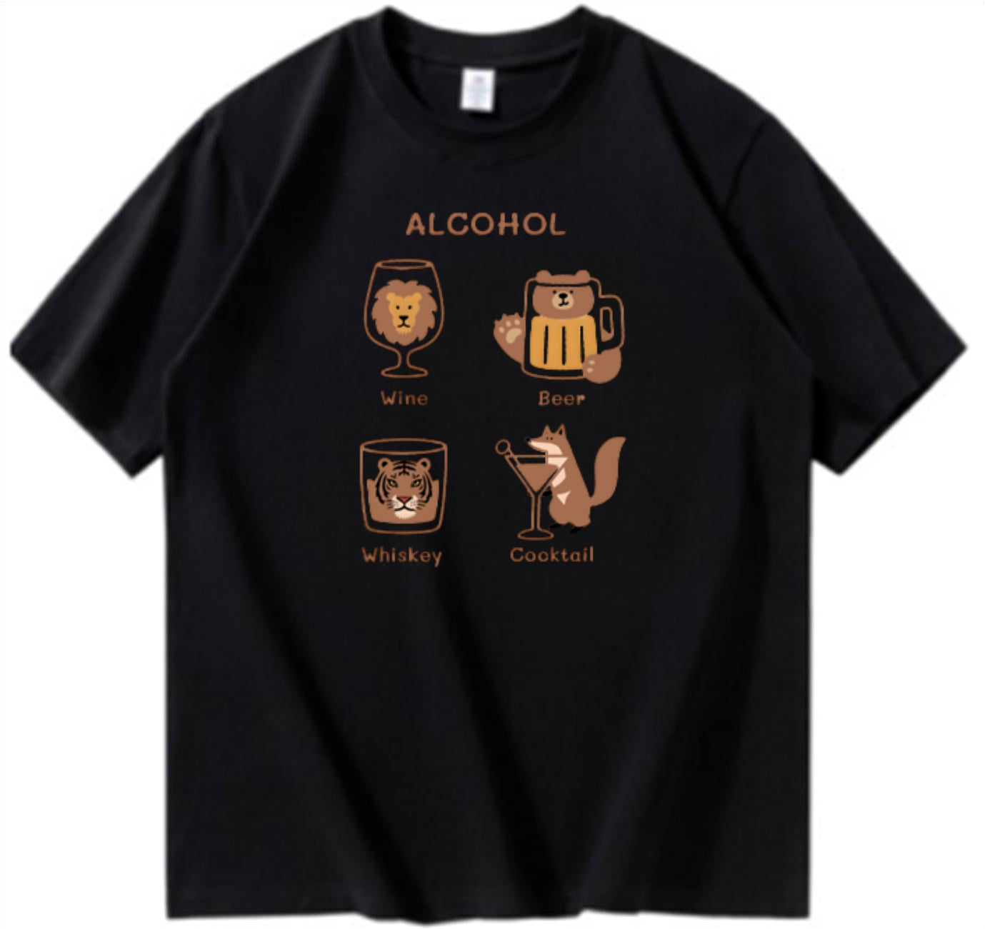 Animal and Alcohol Theme T-Shirt