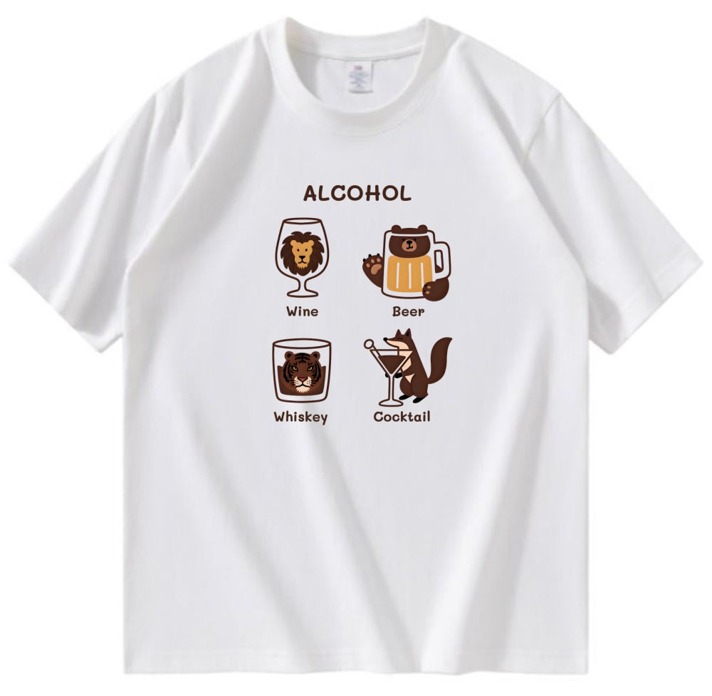 Animal and Alcohol Theme T-Shirt