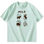 Animal and Milk Theme T-Shirt