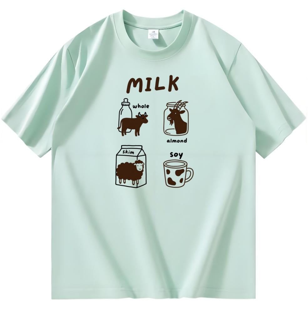 Animal and Milk Theme T-Shirt