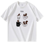Animal and Tea Theme T-Shirt