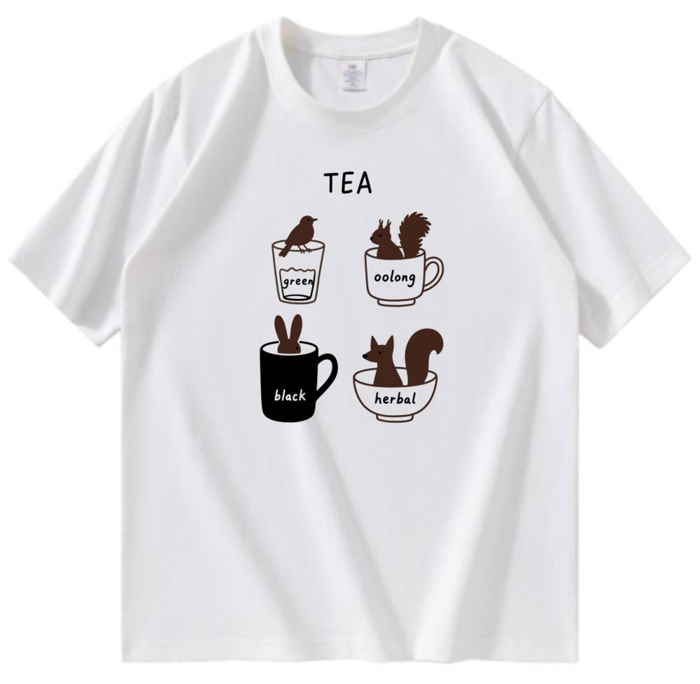 Animal and Tea Theme T-Shirt