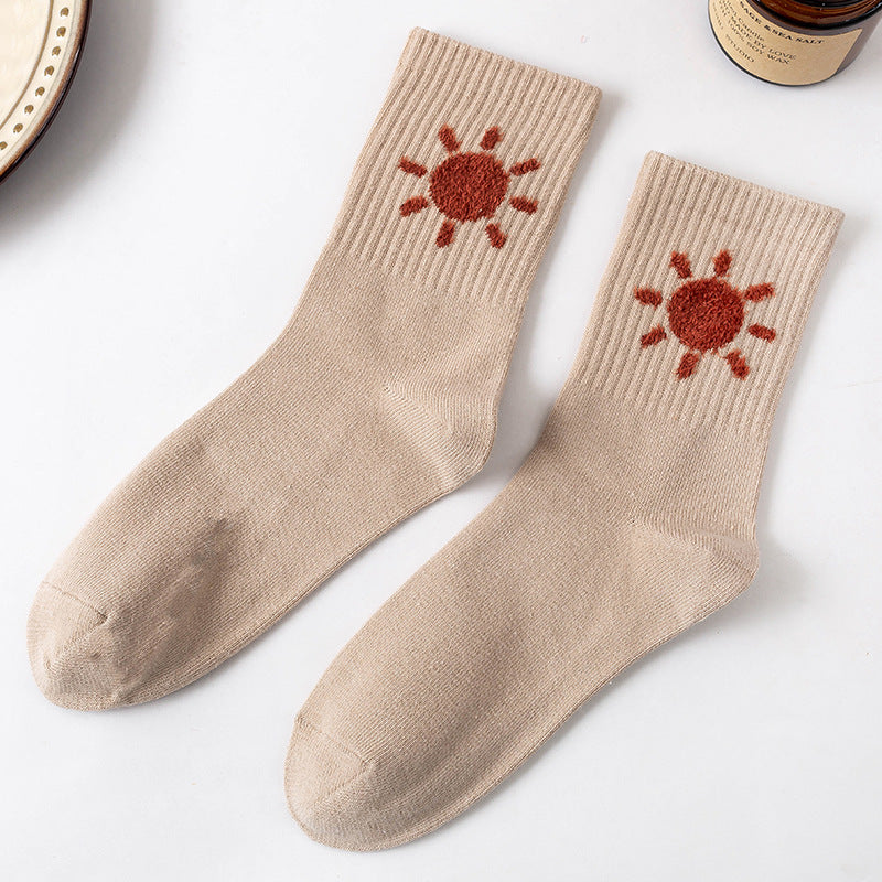 Weather Motif Ribbed Socks