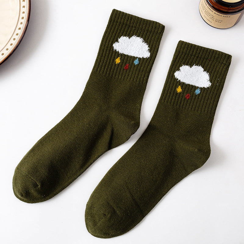 Weather Motif Ribbed Socks