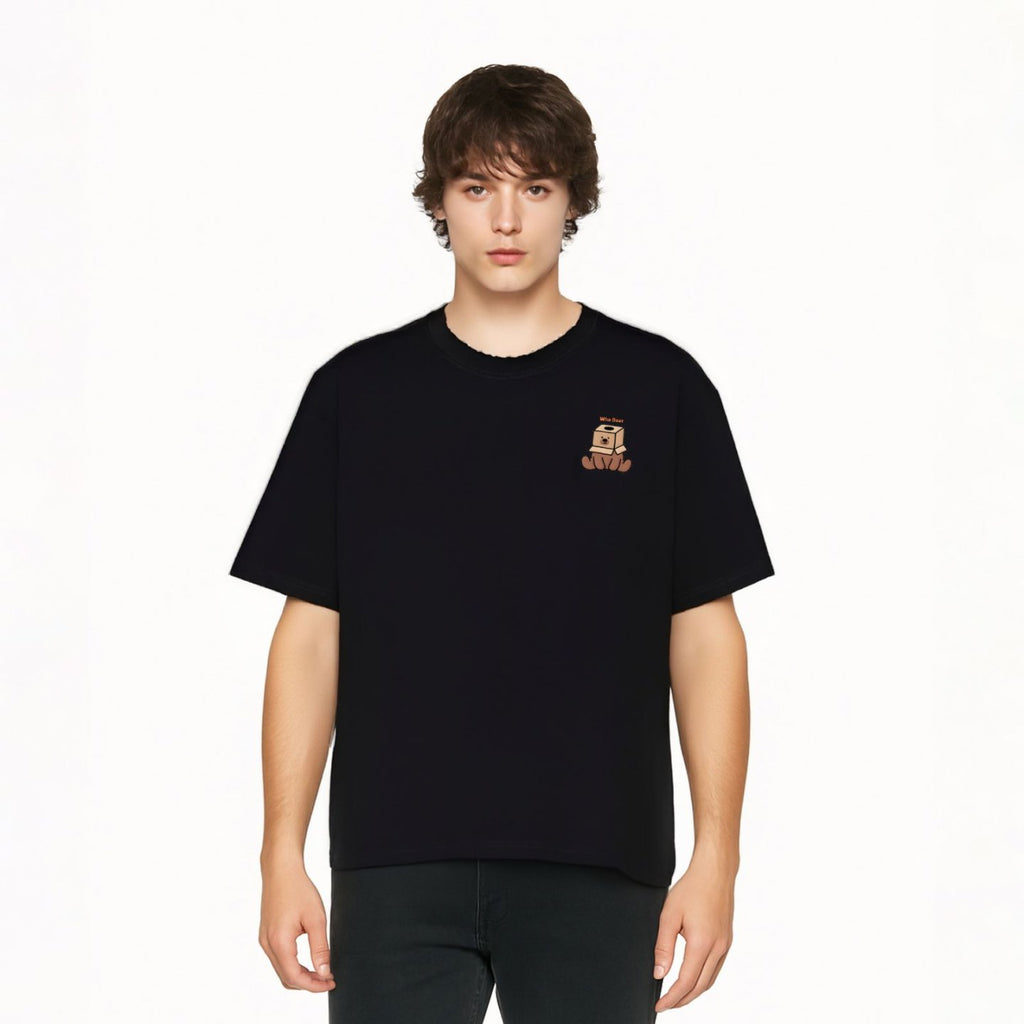 Bear with box on head